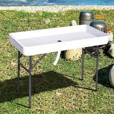 Photo 1 of * DAMAGED * 4 ft. Portable Folding Fish Fillet Cleaning Patio Dining Table with Sink