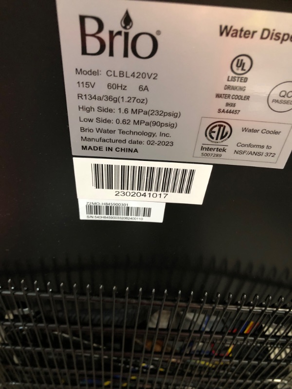Photo 4 of * USED * 
Brio Bottom Loading Water Cooler Water Dispenser – Essential Series - 3 Temperature Settings - Hot, Cold & Cool Water - UL/Energy Star Approved