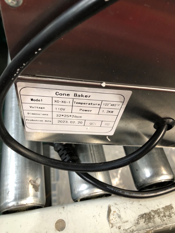 Photo 1 of * USED * 
 Ice Cream Cone Maker Commercial Waffle Cone Machine Electric Stainless Steel Waffle Bowl Cone Maker for Restaurant, Home Kitchen, Bakeries, Snack Bar Use (110V 1200W)