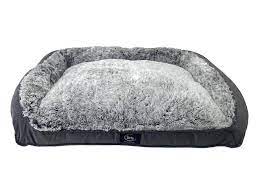 Photo 1 of  Rectangular Gray Polyester Bolster Dog Bed (Large)