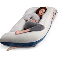 Photo 1 of cauzyart Pregnancy Pillows for Sleeping 55 Inches U-Shape Full Body Pillow