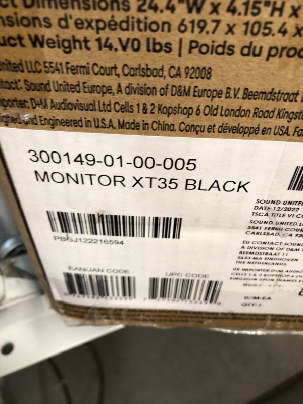 Photo 6 of Polk Monitor XT35 Slim Center Channel Speaker - Hi-Res Audio Certified, Dolby Atmos & DTS:X Compatible, 1" Terylene Tweeter & Four 3" Dynamically Balanced Woofer, Wall-Mountable, Midnight Black