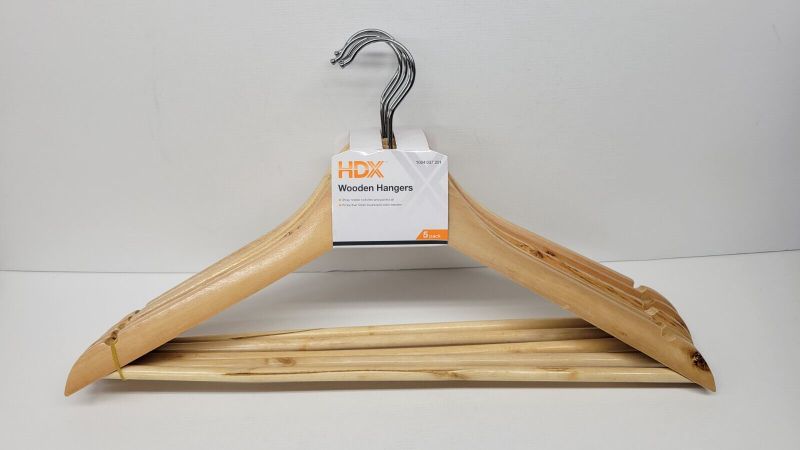 Photo 1 of * DAMAGED * 
Premium Wooden Clothing Hangers from HDX 5 Pack