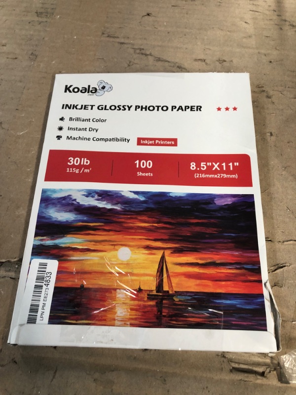 Photo 2 of Koala Glossy Thin Inkjet Paper 8.5x11 Inches 100 Sheets Compatible with Inkjet Printer Use DYE INK 115gsm