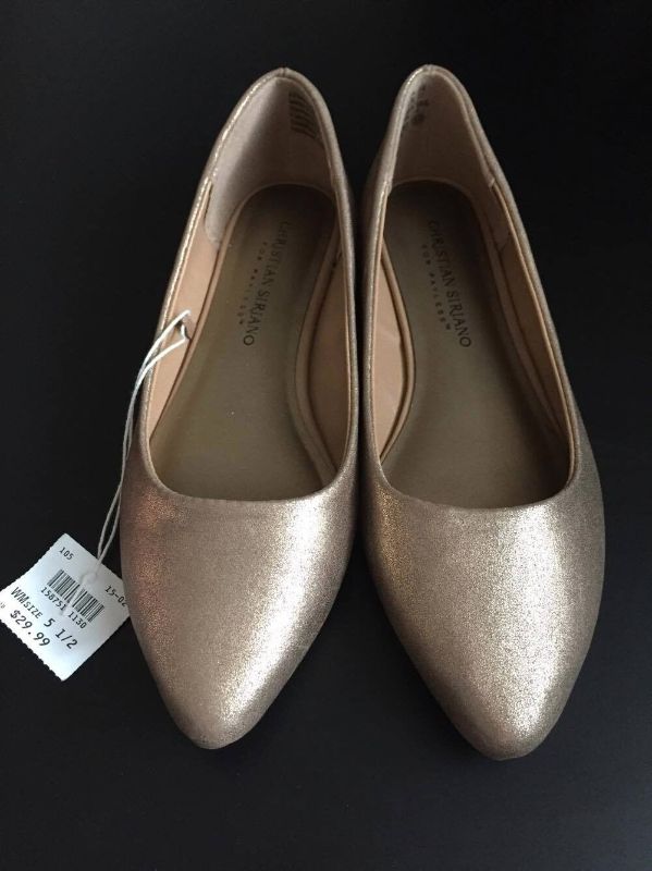 Photo 1 of NEW Christian Siriano Women's Gigi Pointed Flats, Solid Gold, 5.5 & 6
