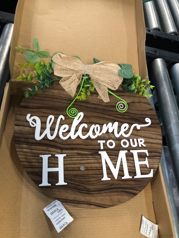 Photo 2 of Wooden Seasonal Holiday Welcome Sign for Front Door Decor 