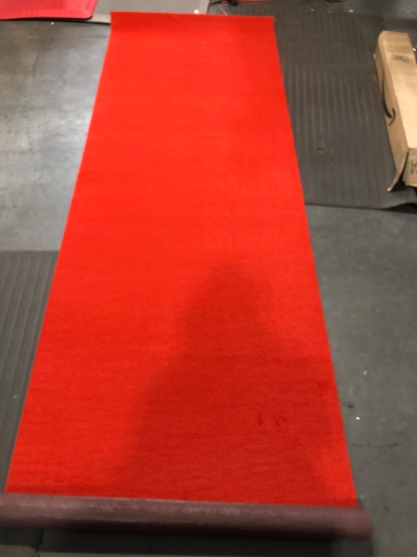 Photo 2 of **SEE NOTES**
Custom Size RED Solid Plain Rubber Backed Non-Slip Hallway Stair Runner Rug Carpet 22 inch Wide Choose Your Length 22in X 8ft Red 22in x 8ft