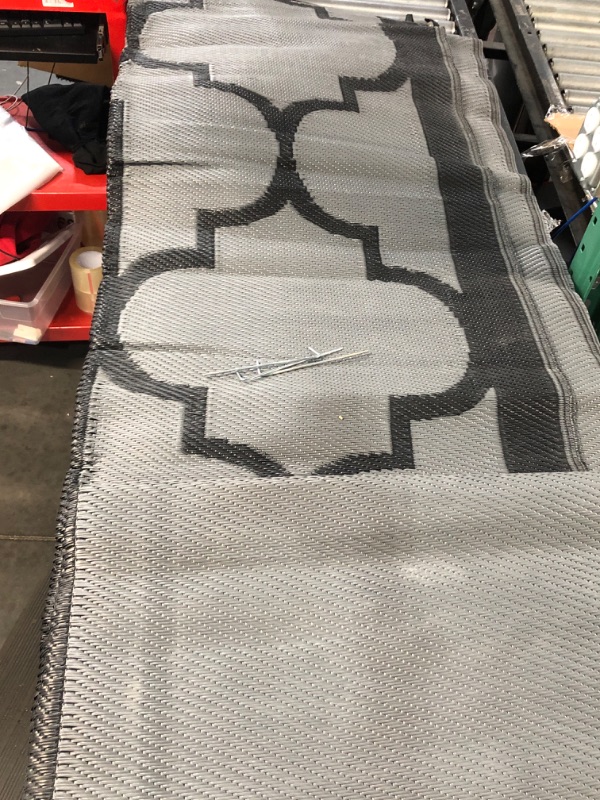 Photo 1 of *USED*MontVoo-Outdoor Rug Carpet for Patio RV Camping 9x12ft Waterproof Reversible Portable Plastic Straw Rug 
