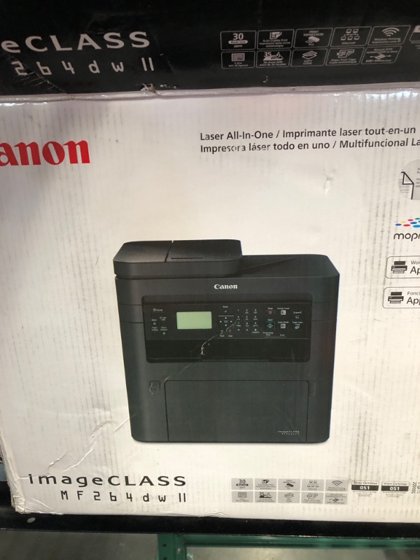 Photo 2 of Canon imageCLASS MF267dw II - Wireless Monochrome Laser Printer, Print, Copy, Scan, Fax with Auto Document Feeder, Black, Works with Alexa