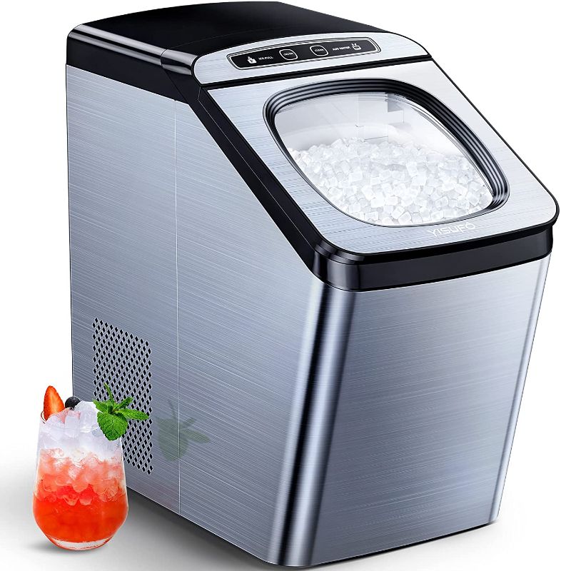 Photo 1 of **PARTS ONLY**
YISUFO Nugget Ice Maker, Pebble Ice Makers Countertop, 30lbs/Day, Self-Cleaning,