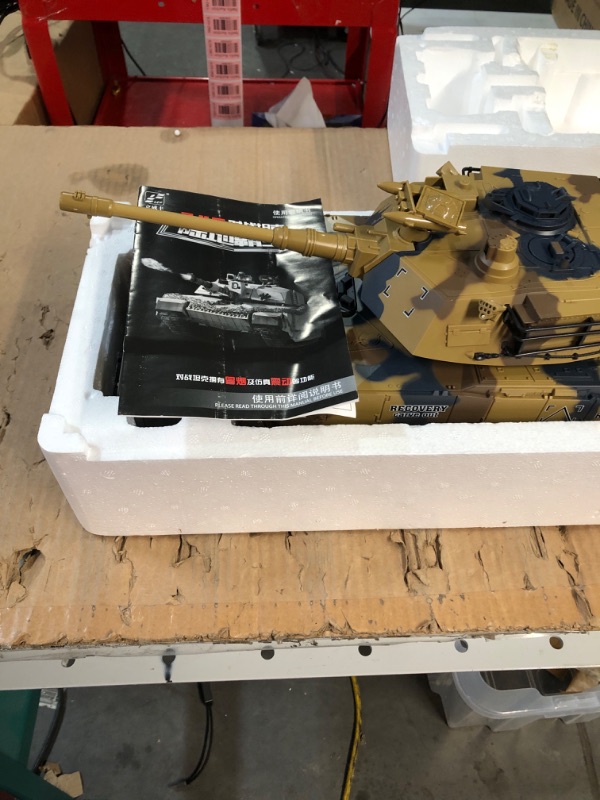 Photo 2 of TIMWIENR RC Tanks That Shoot BBS, 1/18 Remote Control Tank with Metal Track, Spray Mists, 45MINS Playing Time, 3D Stereo RC Army Military Vehicle Toys for Adults & Kids (M1A2) Us-m1a2