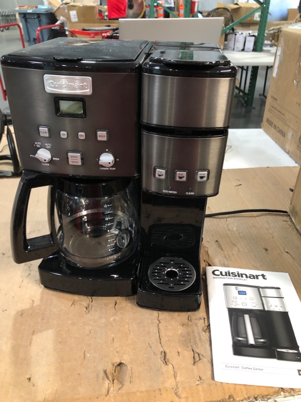 Photo 2 of * DAMAGED * 
Cuisinart SS-15BKSP1 Coffee Center 12-Cup Coffeemaker and Single-Serve Brewer with 3-Serving Sizes: 6oz, 10oz and 12oz, Black/Stainless Steel