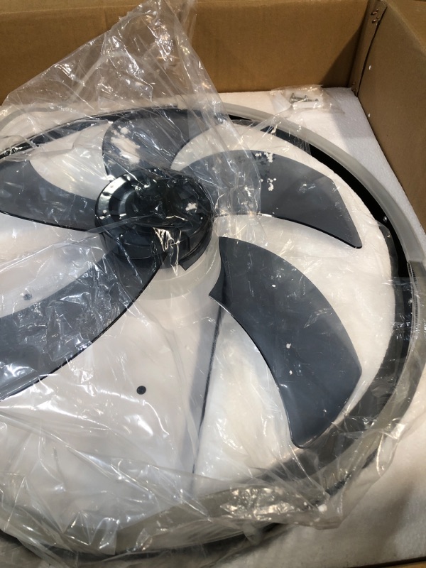 Photo 2 of * DAMAGED * 
Megeme Ceiling Fan with Lights,Low Profile Ceiling Fan in 19 Inch,Black Ceiling Fan with 3 Gear Wind,3 Color Dimming Flush Mount Ceiling Fan with Lights