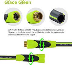 Photo 1 of * USED * 
Grace Green Garden Hose,Hybrid 5/8 in.×100FT Water Hose With Zinc Alloy Nozzle, Both End SwivelGrip, Heavy Duty, Light Weight, Flexible