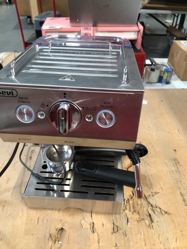 Photo 2 of * NONFUNCTIONAL * 
Espresso Machines 15 Bar with Adjustable Milk Frother Wand Expresso Coffee Machine for Cappuccino, Latte, Mocha, Machiato, 1.5L Removable Water Tank, Double Temperature Control System, 1100W, Black Black 15 Bar Espresso Machine