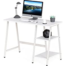 Photo 1 of SHW Trestle Home Office Computer Desk, White