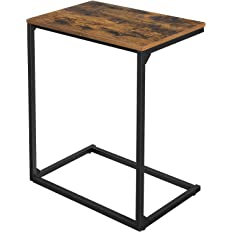 Photo 1 of  C Shaped Side TV Tray with Metal Frame Industrial End Table