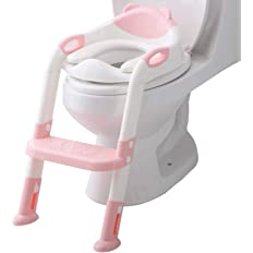 Photo 1 of * USED * 
 Potty Training Seat Ladder Toddler,Potty Seat Toilet Boys Girls,Adjustable Kids Toilet Training Seat (Pink)