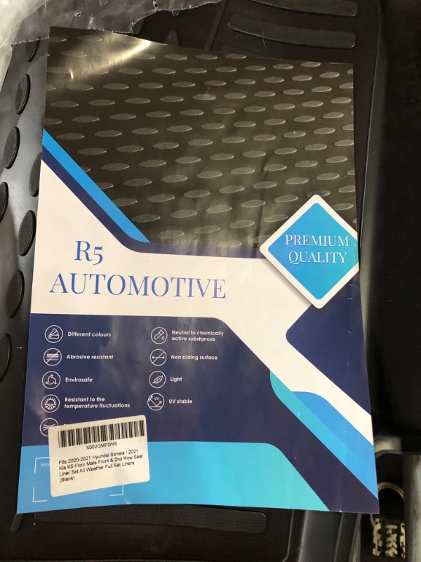Photo 1 of  Floor Mats -- Fits 2020-2023 Hyundai Sonata / 2021-2023 Kia K5 (Only FWD Models) Front & 2nd Row 
