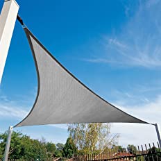 Photo 1 of  Triangle Sun Shade Sails Canopy, Gray Outdoor Shade Canopy 16' X 16' X 16'