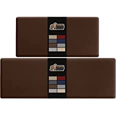 Photo 1 of  2 Piece Anti Fatigue Cushioned Kitchen Floor Mat Set/ BROWN 