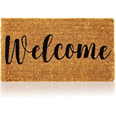 Photo 1 of  Natural Coir Doormat, Welcome Mats for Front Door, Outdoor Entry (17x30 in)