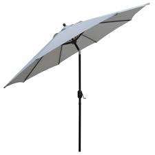 Photo 1 of  9-ft GRAY  Push-button Tilt Market Patio Umbrella