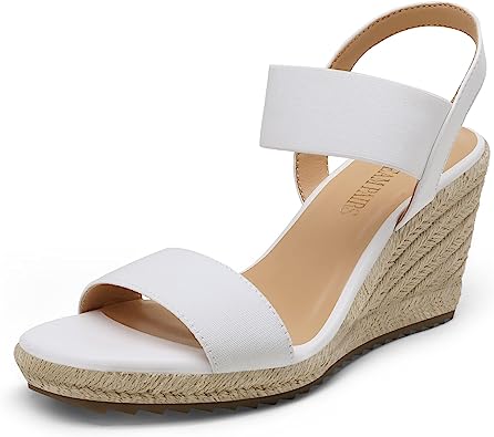 Photo 1 of DREAM PAIRS Womens Open Toe Espadrilles Dressy Platform Sandals Slip on Elastic Ankle Strap Wedges Sandals SIZE 9.5