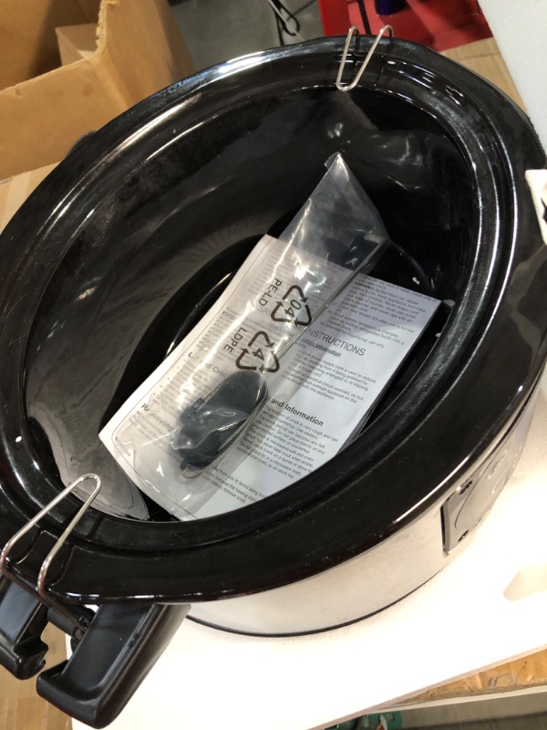 Photo 2 of * USED * 
Hamilton Beach Portable 6-Quart Set & Forget Digital Programmable Slow Cooker With Temperature Probe, Lid Lock, Stainless Steel (33969A)