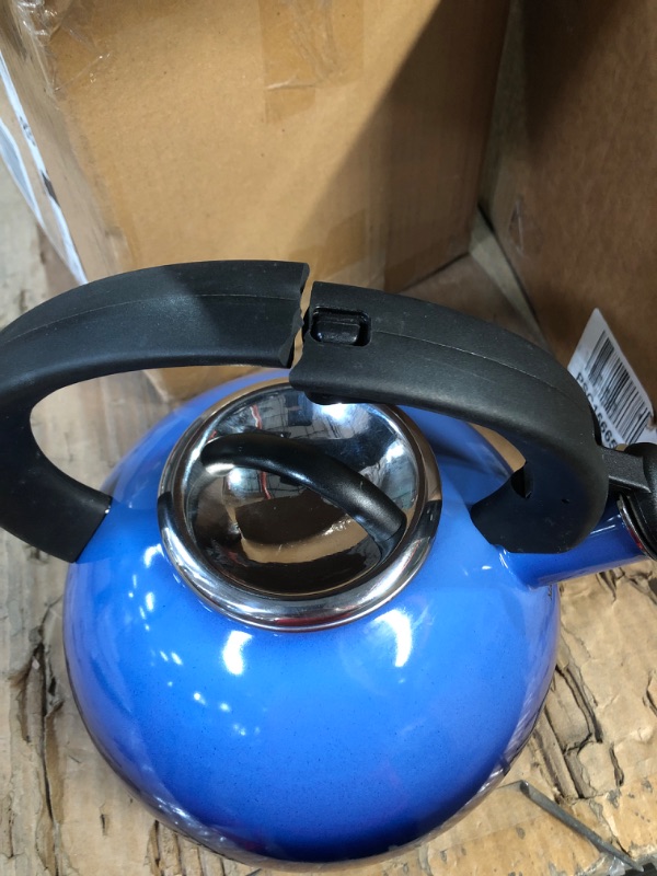 Photo 1 of * DAMAGED *  BLUE TEA  KETTLE 