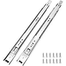 Photo 1 of  Pair of 20 Inch Hardware 3-Section Full Extension Ball Bearing Side Mount Drawer Slides,100 LB Capacity Drawer Slide