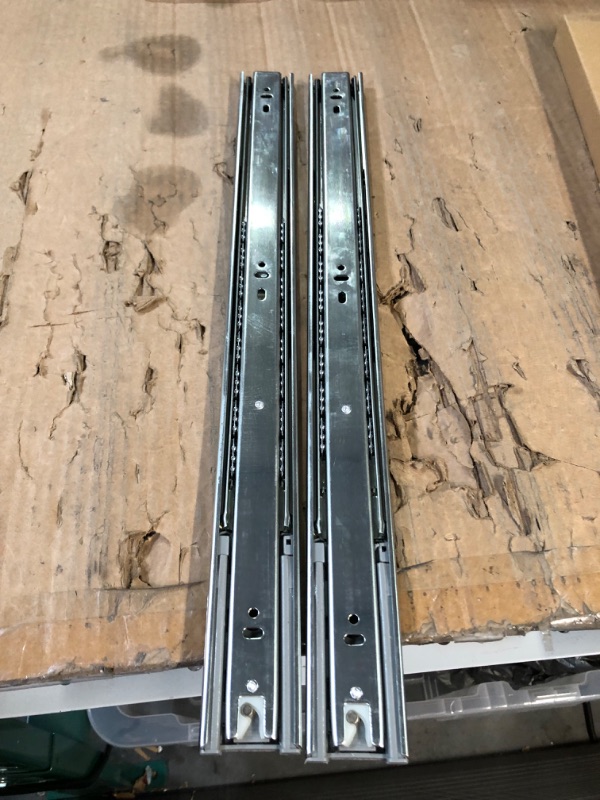 Photo 1 of  Pair of 20 Inch Hardware 3-Section Full Extension Ball Bearing Side Mount Drawer Slides,100 LB Capacity Drawer Slide