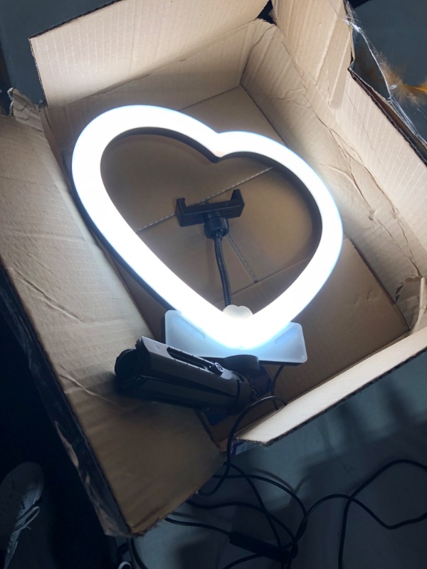 Photo 3 of 13" Heart Shaped Color LED Ring Light Cell Phone Holder