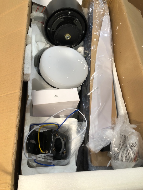 Photo 3 of * USED * 
52-Inch Matte Black Indoor Ceiling Fan, Dimmable LED Light Kit with Opal Frosted Glass