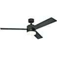 Photo 1 of * USED * 
52-Inch Matte Black Indoor Ceiling Fan, Dimmable LED Light Kit with Opal Frosted Glass