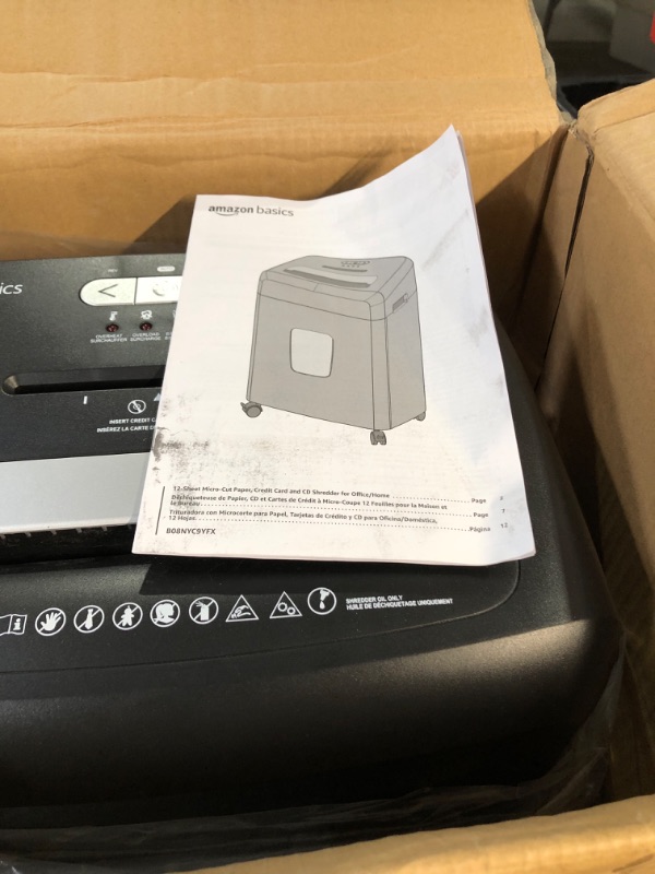 Photo 1 of Amazon Basics 12 Sheet Micro-Cut Paper,Credit Card and CD Shredder 