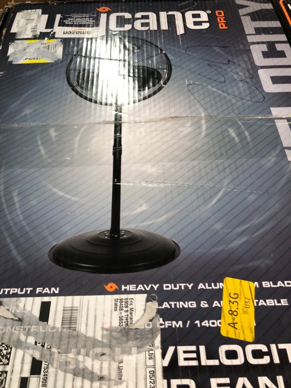 Photo 3 of Hurricane Stand Fan - 20 Inch, Pro Series, High Velocity, Heavy Duty Metal For Industrial, Commercial, Residential, & Greenhouse Use - ETL Listed, Black 20" Stand Fan