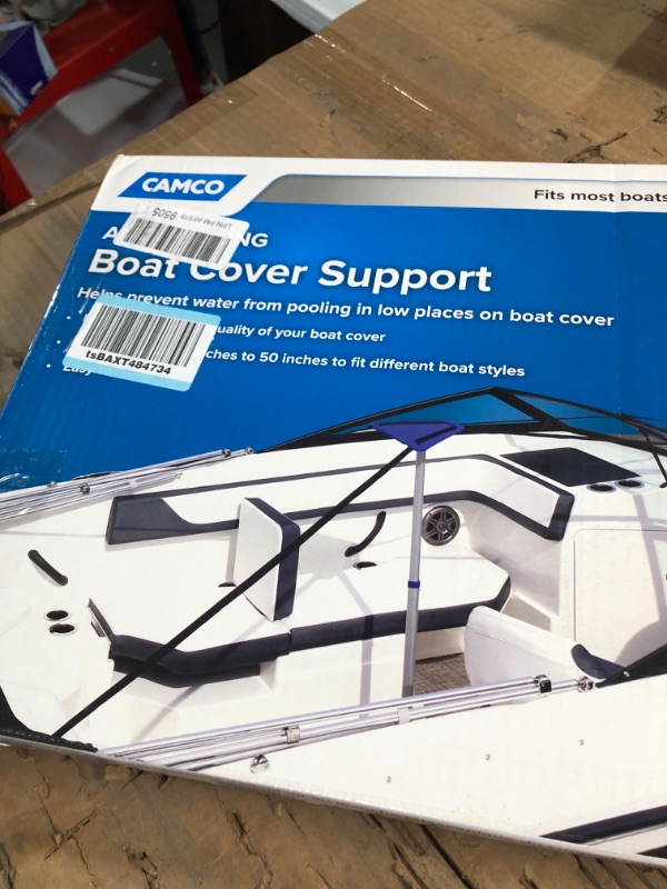 Photo 2 of Camco Boat Cover Support Kit | Features an Easy-to-Use Telescoping Design, an Adjustable Height from 30-Inches to 50-Inches, and 50-Foot Nylon Strap Assembly (41970)