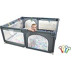 Photo 1 of Baby Extra Large Playpen & Playard for Toddlers, (Gray)