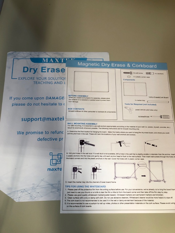 Photo 2 of Combination Whiteboard Bulletin Cork Board, 60x90 CM