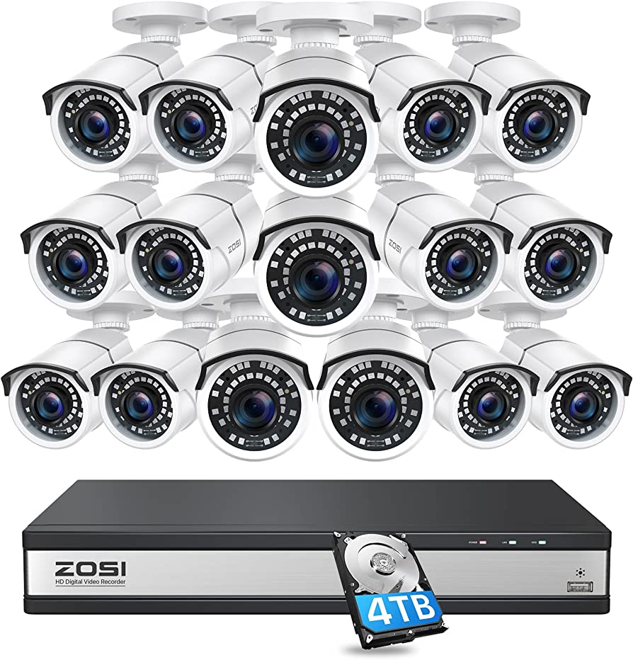 Photo 1 of Visit the ZOSI Store
4.0 4.0 out of 5 stars 189 Reviews
ZOSI H.265+ 16 Channel Security Camera System 1080p,16 Channel DVR with Hard Drive 4TB and 16 x 1080p Surveillance CCTV Camera Outdoor Indoor with 120ft Night Vision,105°Wide Angle, Remote Access
Ama