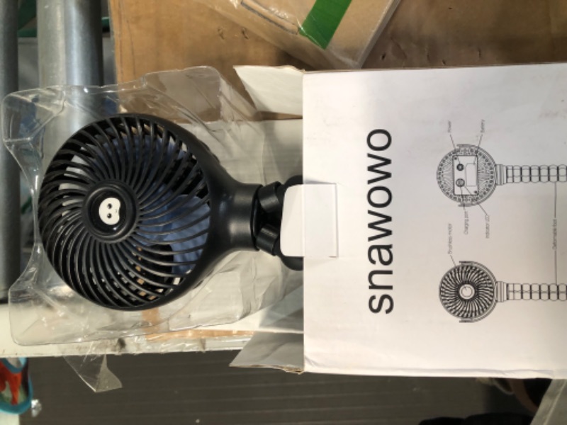 Photo 1 of Snawowo Upgraded 4000mAh Baby Stroller Fan, 360°Rotation Mini Portable Fan with Flexible Tripod Clip On Stroller Treadmill Bike Crib Car Seat, USB or Battery Powered Handheld Personal Fan (Black)