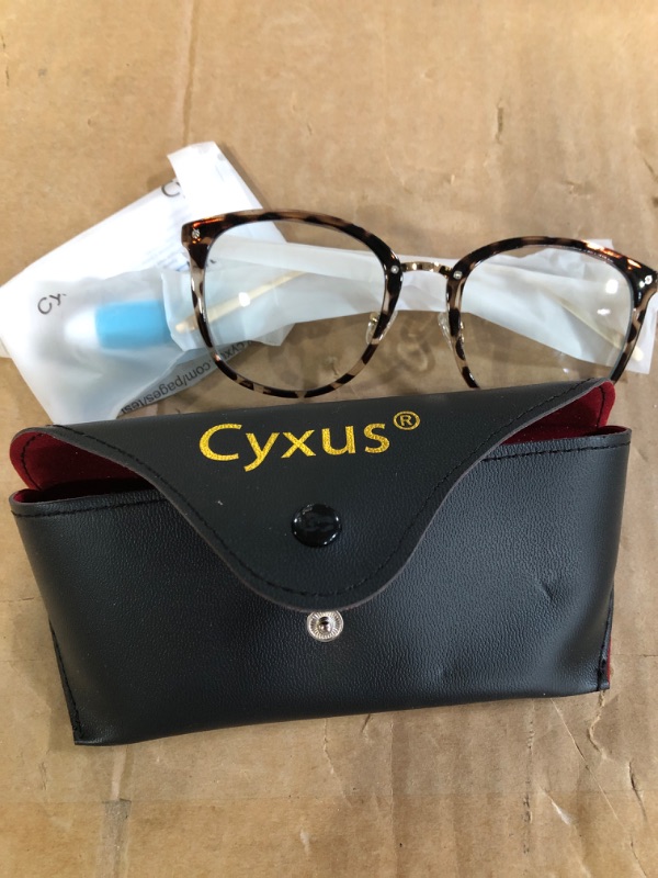 Photo 2 of Cyxus Blue Light Blocking Leopard Fashion Lightweight Tr90 Computer Glasses For Women Anti Eye Strain And Glare Uv Blocking Filter Cute Round Metal Frames Eyewear 1-leopard 8169