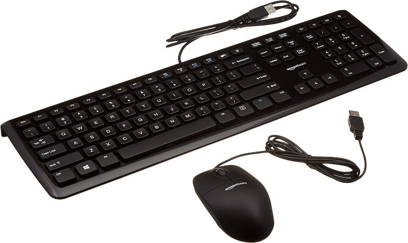 Photo 1 of AmazonBasics USB Wired Computer Keyboard and Wired Mouse Bundle