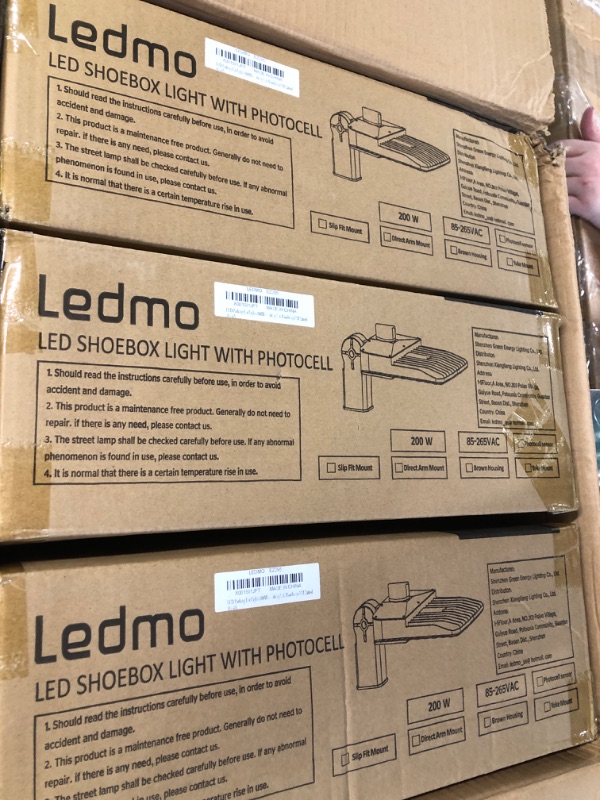 Photo 2 of LEDMO 200W LED Parking Lot Lights 3 pack