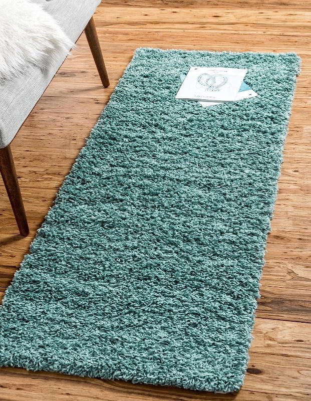 Photo 1 of  Unique Loom Solid Shag Collection Area Rug (2' 2" x 6' 1" Runner)                                                                                                                                                                                             