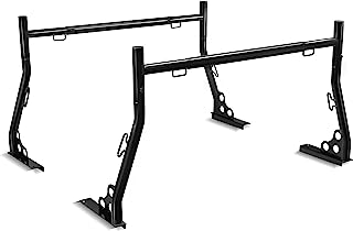 Photo 1 of AA-Racks Model X33 Low-Profile Pickup Truck Ladder Racks with (8) Non-Drilling C-Clamps Steel Utility Two-bar Set Black