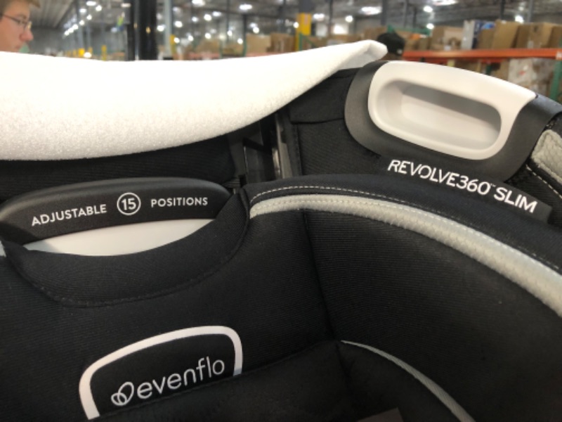 Photo 7 of Evenflo Revolve360 Slim 2-in-1 Rotational Car Seat with Quick Clean Cover (Salem Black) Revolve Slim Quick Clean Cover Salem Black