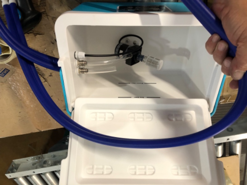Photo 1 of Cold Therapy Machine — Cryotherapy Freeze Kit System — for Post-Surgery Care, ACL, MCL, Swelling, Sprains, and Other Injuries — Wearable, Adjustable Knee Pad — Cooler Pump with Digital Timer