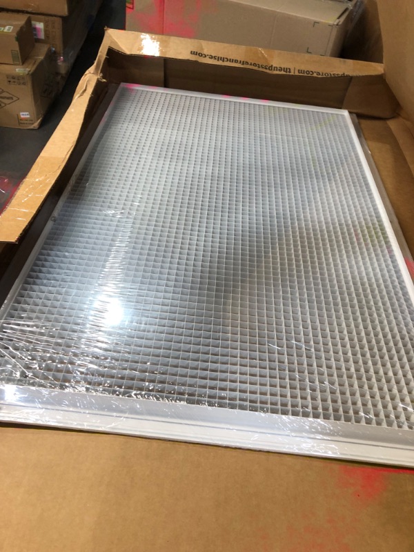 Photo 2 of 24" x 36" or 36" x 24" Cube Core Eggcrate Return Air Grille - Aluminum Rust Proof - HVAC Vent Duct Cover - White [Outer Dimensions: 26.75]
